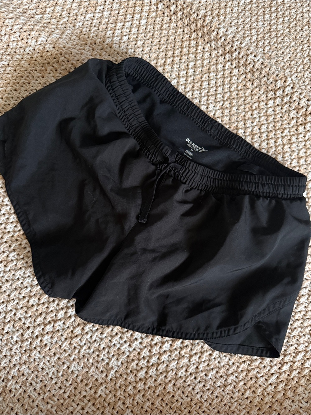 Old Navy Black Women's Running Shorts with Drawstring Waist